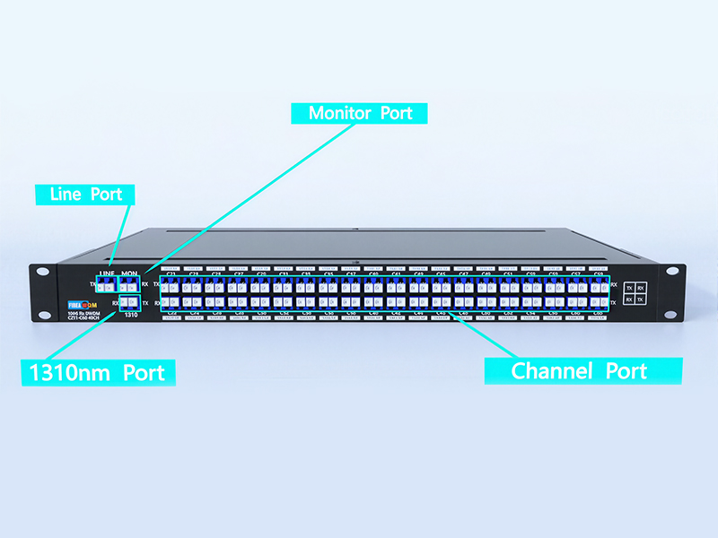 DWDM MUX DEMUX 40CH C21-C60 con 1310 nm y puerto de monitor, LC/UPC fibra dual 1U Rack